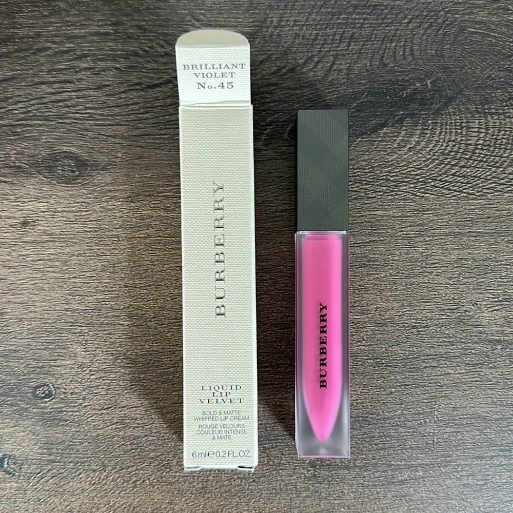 New Burberry Liquid Lip Velvet Lip Gloss in Brilliant Violet, Bold & Matte